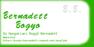 bernadett bogyo business card
